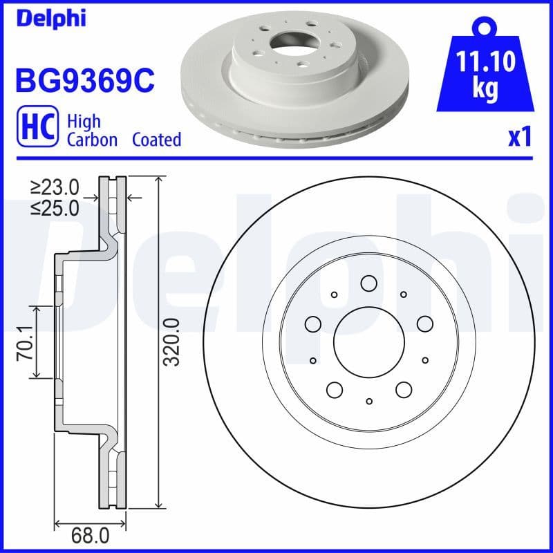 Bremžu diski DELPHI BG9369C 1