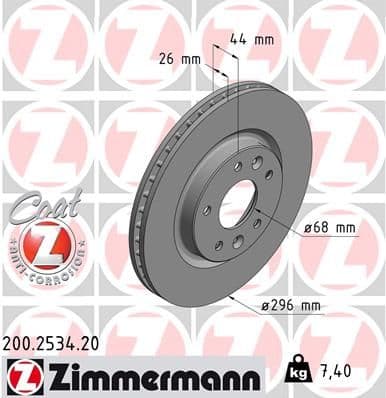 Bremžu diski ZIMMERMANN 200.2534.20 1