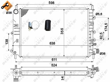 Radiators, Motora dzesēšanas sistēma NRF 514436 5