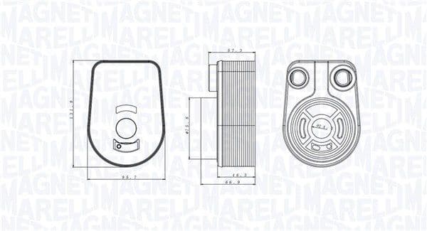 Eļļas radiators, Motoreļļa MAGNETI MARELLI 350300002800 1