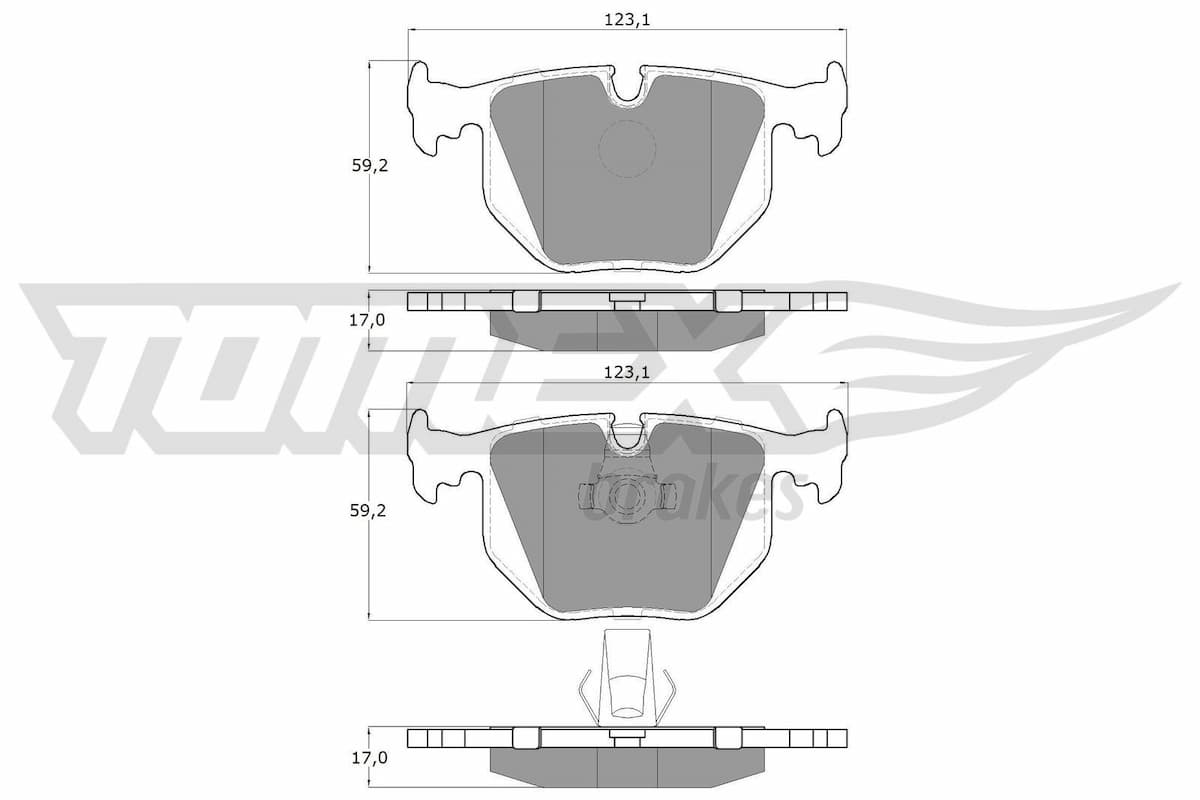 Bremžu uzliku kompl., Disku bremzes TOMEX Brakes TX 13-19 1