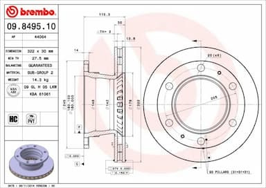 Bremžu diski BREMBO 09.8495.10 1