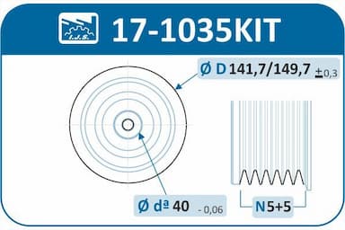 Siksnas skriemeļa komplekts, Kloķvārpsta IJS GROUP 17-1035KIT 2