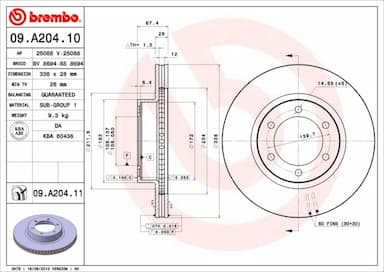 Bremžu diski BREMBO 09.A204.11 1