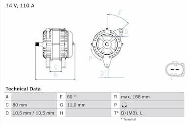 Ģenerators BOSCH 0 986 080 060 1