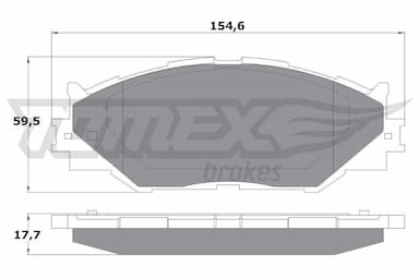 Bremžu uzliku kompl., Disku bremzes TOMEX Brakes TX 17-62 1