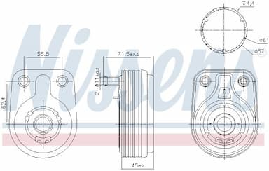 Eļļas radiators, Motoreļļa NISSENS 91372 5