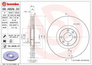 Bremžu diski BREMBO 09.A829.21 1