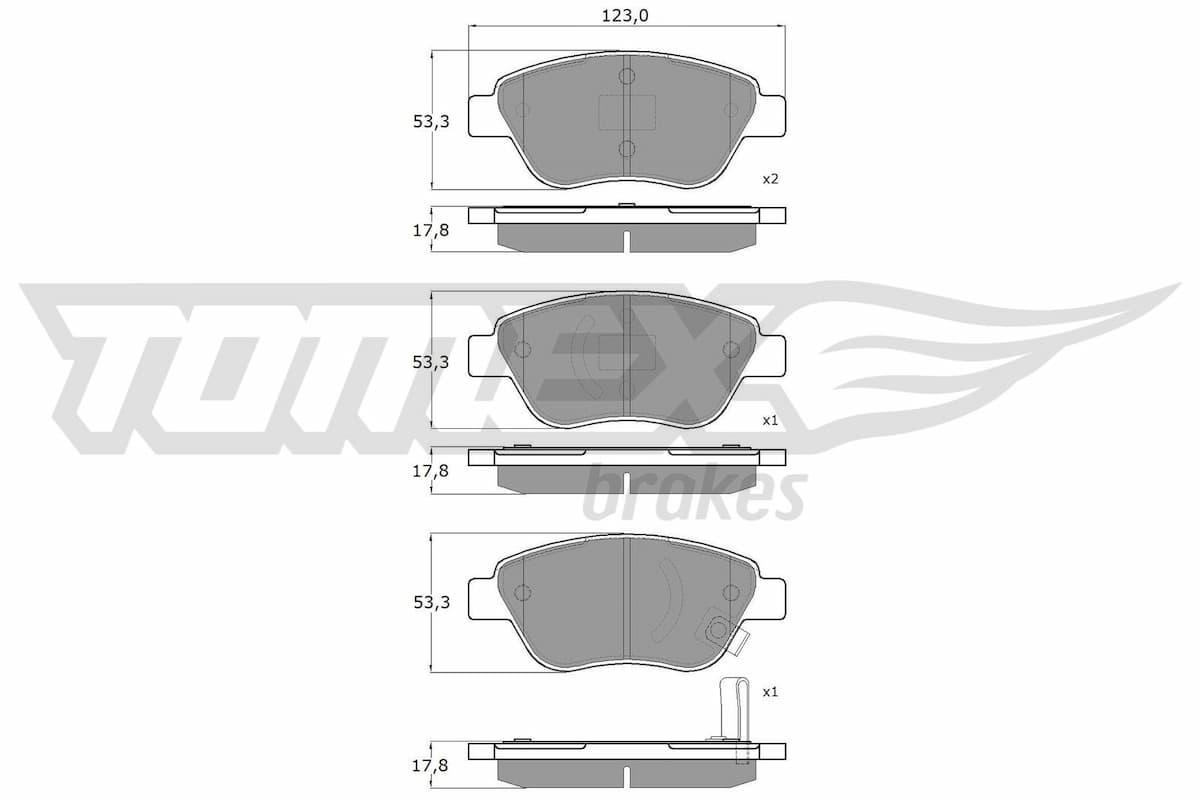 Bremžu uzliku kompl., Disku bremzes TOMEX Brakes TX 15-20 1