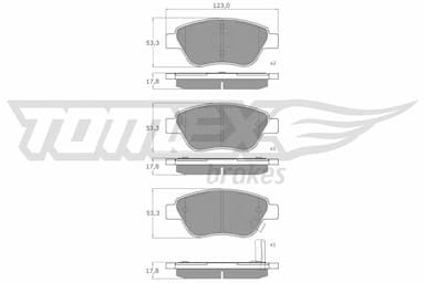 Bremžu uzliku kompl., Disku bremzes TOMEX Brakes TX 15-20 1