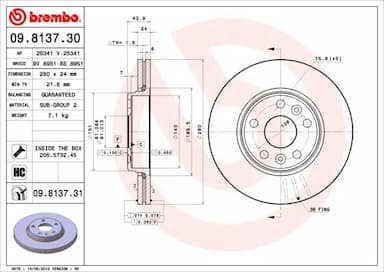 Bremžu diski BREMBO 09.8137.31 1