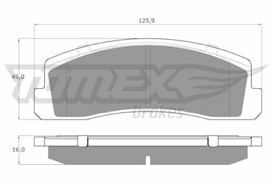 Bremžu uzliku kompl., Disku bremzes TOMEX Brakes TX 12-16 1