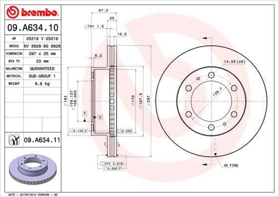 Bremžu diski BREMBO 09.A634.11 1