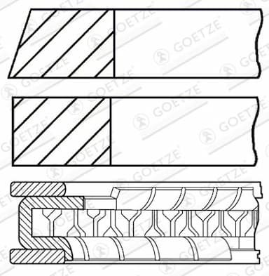 Virzuļa gredzenu komplekts GOETZE ENGINE 08-443900-00 1
