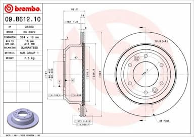 Bremžu diski BREMBO 09.B612.10 1