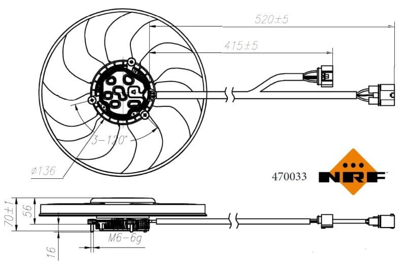 Ventilators, Motora dzesēšanas sistēma NRF 470033 1