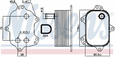 Eļļas radiators, Motoreļļa NISSENS 90960 6