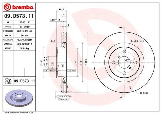 Bremžu diski BREMBO 09.D573.11 1