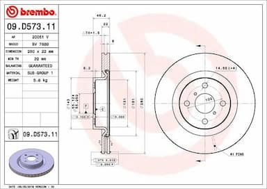 Bremžu diski BREMBO 09.D573.11 1