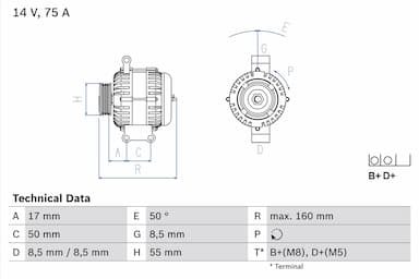 Ģenerators BOSCH 0 986 049 081 1