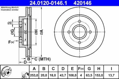 Bremžu diski ATE 24.0120-0146.1 1