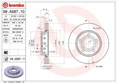 Bremžu diski BREMBO 09.A597.11 1