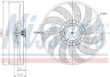 Ventilators, Motora dzesēšanas sistēma NISSENS 85638 5