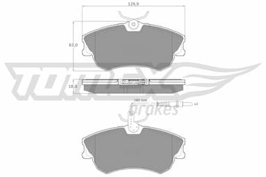 Bremžu uzliku kompl., Disku bremzes TOMEX Brakes TX 13-47 1