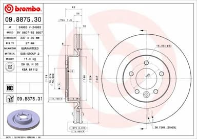 Bremžu diski BREMBO 09.8875.31 1