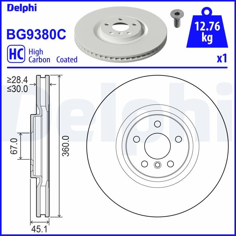 Bremžu diski DELPHI BG9380C 1