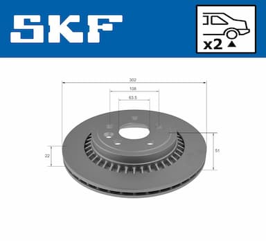 Bremžu diski SKF VKBD 90084 V2 2