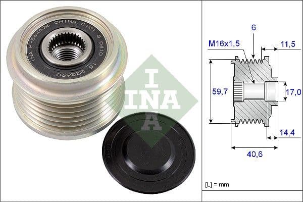 Ģeneratora brīvgaitas mehānisms INA 535 0227 10 1