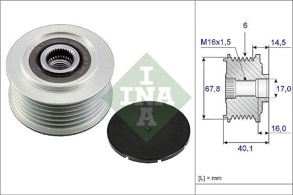 Ģeneratora brīvgaitas mehānisms INA 535 0047 10 1