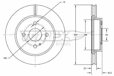 Bremžu diski TOMEX Brakes TX 72-66 1