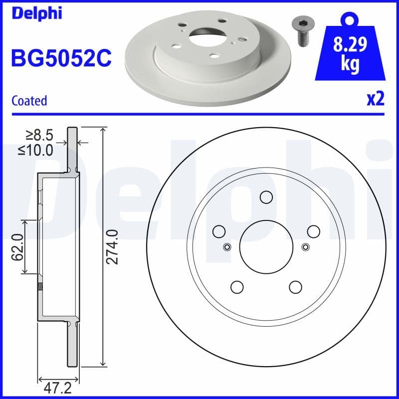 Bremžu diski DELPHI BG5052C 1