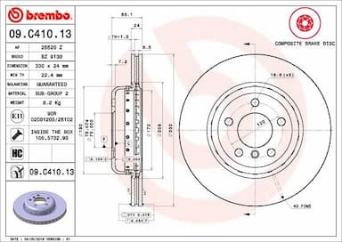 Bremžu diski BREMBO 09.C410.13 1