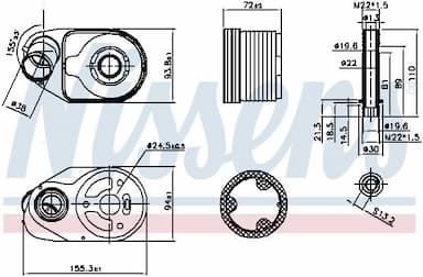 Eļļas radiators, Motoreļļa NISSENS 90796 8