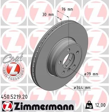 Bremžu diski ZIMMERMANN 450.5219.20 1