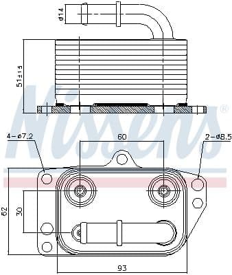 Eļļas radiators, Motoreļļa NISSENS 90899 5