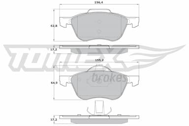 Bremžu uzliku kompl., Disku bremzes TOMEX Brakes TX 17-27 1