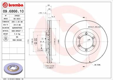 Bremžu diski BREMBO 09.6866.10 1