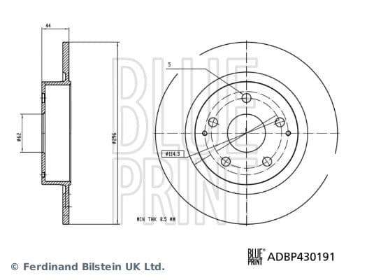 Bremžu diski BLUE PRINT ADBP430191 1