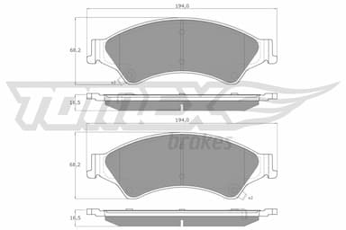 Bremžu uzliku kompl., Disku bremzes TOMEX Brakes TX 19-22 1