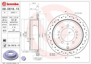 Bremžu diski BREMBO 09.D618.1X 1