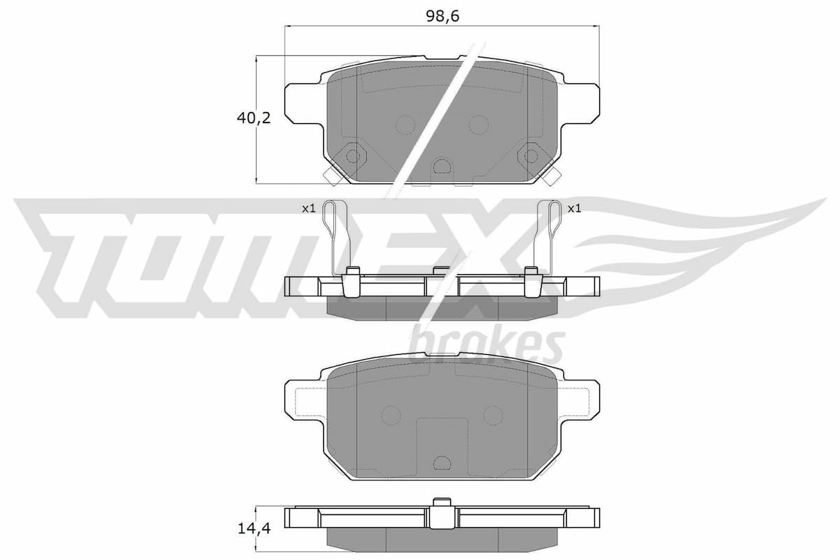 Bremžu uzliku kompl., Disku bremzes TOMEX Brakes TX 18-14 1