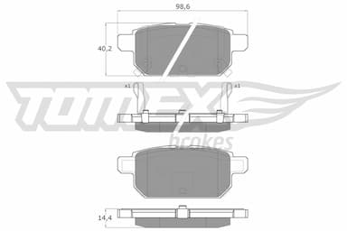 Bremžu uzliku kompl., Disku bremzes TOMEX Brakes TX 18-14 1