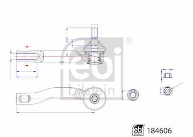 Stūres šķērsstiepņa uzgalis FEBI BILSTEIN 184606 1