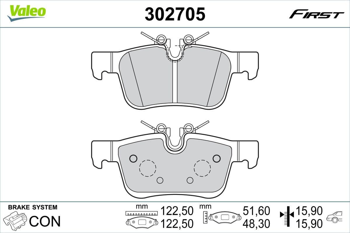 Bremžu uzliku kompl., Disku bremzes VALEO 302705 1