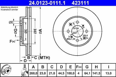 Bremžu diski ATE 24.0123-0111.1 1