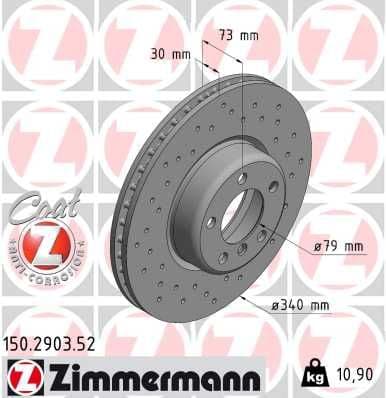 Bremžu diski ZIMMERMANN 150.2903.52 1